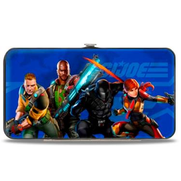Imagem de Buckle-Down Hasbro Wallet, articulada, GI Joe Unit Agents Group Pose e Logo Blues, couro vegano, Azul, 7" x 4", Casual