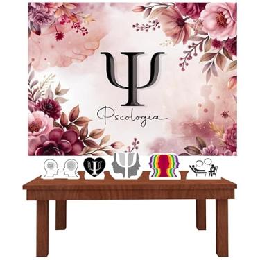 Imagem de Kit Decoração Festa de Aniversário Infantil Painel + Displays Psicologia Feminino