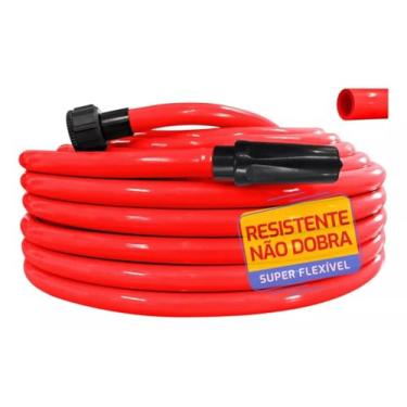 Imagem de Mangueira Jardim 1/2 X 2mm Quintal 30 Metros Super Flexível Cor Laranja Resistente para maquina de alta pressão uso domestico Não dobra e não amassa