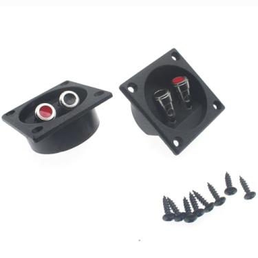 Imagem de SYCZIOHU 2 peças de terminal de caixa de alto-falante com conectores de cobre caixa de substituição de subwoofer de 5 cm de diâmetro conectores de fio para alto-falante DIY reembolsado