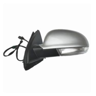 Imagem de Conjunto de espelho retrovisor de carro, lente de ajuste elétrico, aquecimento, lâmpada de direção, acessório automotivo 1K1857508BG, compatível com Jetta MK5 2005-2011(Silvery Left)