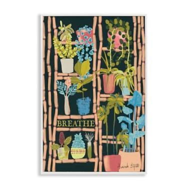 Imagem de Stupell Industries Prateleira de plantas em design de parede giclée emoldurado preto e branco por Hannah Byatt, 12 x 18
