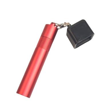 Imagem de LAKE OF FIRE Modelador de ponta de sinuca 3 em 1, acessórios para taco de sinuca de reparo com armazenamento de pontas de taco de sinuca e suporte de giz de bilhar (vermelho)