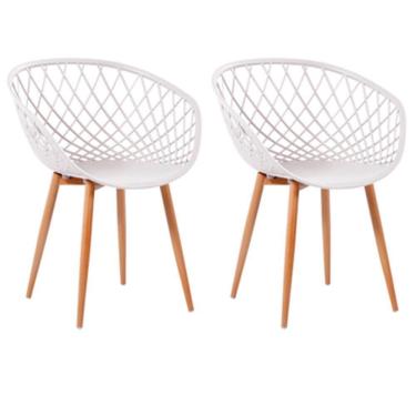 Imagem de Kit 2 Cadeiras Monaco Com Assento Em Polipropileno Fratini Nude