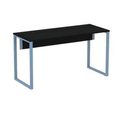 Imagem de Mesa Escritório P25 Tub Pandin 150 Cm (larg) Tampo Mdp Preto Pé Aço Tubular Azul Dali