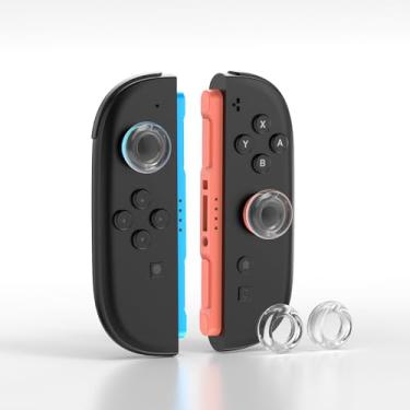 Imagem de Joystick Caps for Switch 2, IINE Soft Silicone Thumb Grip Caps for Switch 2 Joypad, 2pcs Transparent Non-Slip Thumbstick Grip Cover