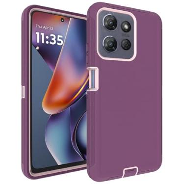 Imagem de Aliruke Capa para Moto G 5G 2025, proteção contra quedas de 4,9 m, com capa à prova de poeira, capa de telefone resistente à prova de choque de 3 camadas para Motorola Moto G 5G (2025), roxo e
