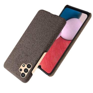 Imagem de Capa para Samsung Galaxy A13 4G,Capa desenhada em lona,Case Protetora Ultrafina com Empunhadura Macia,Design em Tecido Antichoque e Antiarranhões-Brown