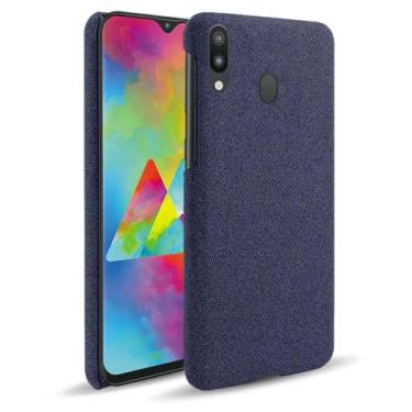 Imagem de Capa para Samsung Galaxy M20,Capa desenhada em lona,Case Protetora Ultrafina com Empunhadura Macia,Design em Tecido Antichoque e Antiarranhões-Blue