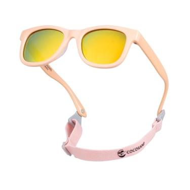 Imagem de COCOSAND Óculos de sol flexíveis polarizados para bebês com alça para recém-nascidos, meninas e meninos de 0 a 24 meses, Blush pêssego, XP
