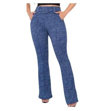 Imagem de Calça Flare Social Bailarina c/Bolso na frente e Cinto - EMPÓRIO J, G,