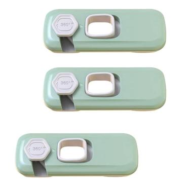 Imagem de Trava de Segurança Geladeira Armario Gaveta Kit 3 unidades Criança Bebe Evita Acidente Porta Proteçao Confiavel Fechadura Resistente