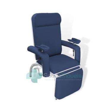 Imagem de Poltrona Hospitalar Coleta Reclínavel - LUXO - SaúdeMóveis, AM - Azul 