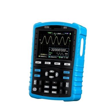 Imagem de Osciloscópio digital, DPOX180H Osciloscópio digital portátil de canal duplo 180 MHz-3DB gerador de sinal de função 2 em 1 ecrã de fluorescência portátil e fácil de usar