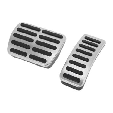 Imagem de A ABSOPRO 1 conjunto de cobertura automática para pedais de apoio para os pés almofadas de pedal para descanso de pés capa de pedal morto para Volkswagen Golf 1997-2005 aço inoxidável prateado