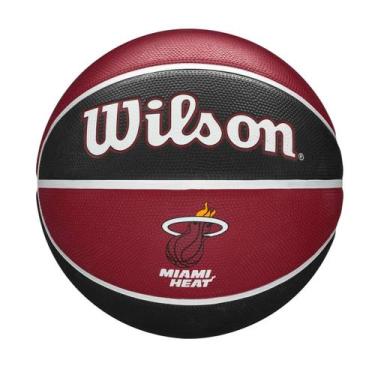 Imagem de Bola Basquete Wilson NBA Mia Heat Unissex WTB1300XBMIA, Bordô, Preto, 