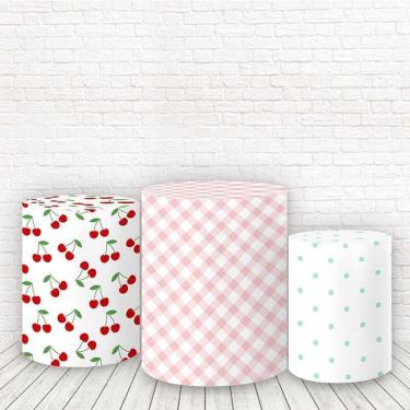 Imagem de Trio De Capas 3D Sublimado Frutinhas Fcc-448