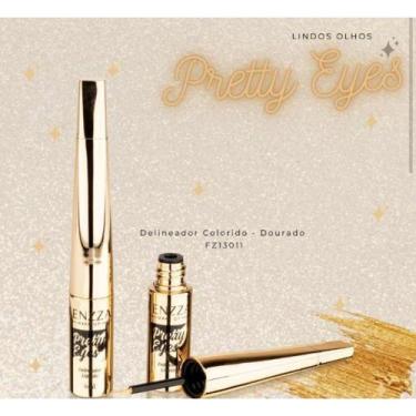 Imagem de Delineador Líquido Pretty Eyes Dourado Fenzza FZ13011 - FENZZA MAKE UP