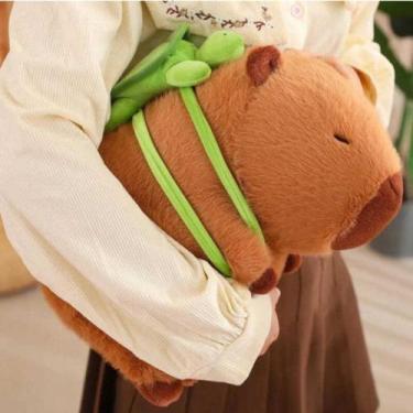 Imagem de Pelúcia Capivara com Mochila Brinquedo Filó Grande 40cm Fofa - Peluc