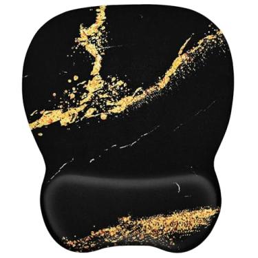 Imagem de EooCoo Mouse pad ergonômico com suporte de pulso, mousepad com descanso de pulso de espuma viscoelástica e base antiderrapante para computador, café, casa e escritório, acessórios de mesa de