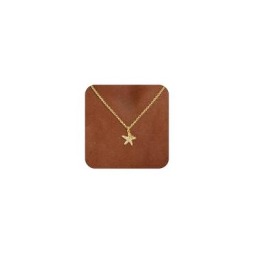 Imagem de TITUTHIA Colar de pérolas para mulheres, pingente de praia dourado delicado colar de concha fofo pingente de praia joias de verão para mulheres, Latão, Sem Pedra Preciosa