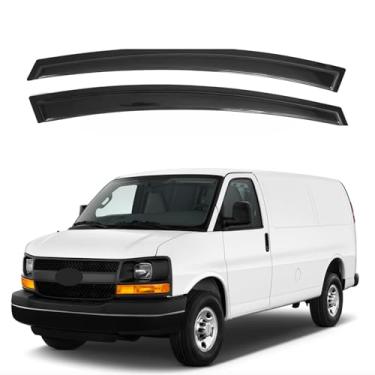 Imagem de Viseira de janela IG para Chevrolet Express Van 1996-2024 e GMC Savana, protetor de chuva, defletor de janela de ventilação lateral com fita adesiva