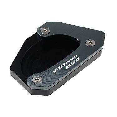 Imagem de Acc-Creativity Suporte lateral para pé de motocicleta com ampliador lateral para placa de extensão compatível com Suzuki V-Strom 650 DL650 2012-2021 (titânio)