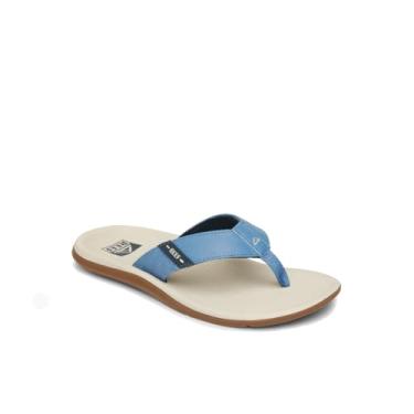 Imagem de REEF Santa Ana Chinelo masculino, suporte de arco, adequado para água, sola sem marcação, Aveia/Azul/Goma, 41