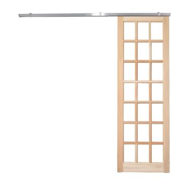 Imagem de Porta Correr Quadriculada Kit Aluminio - 210x60