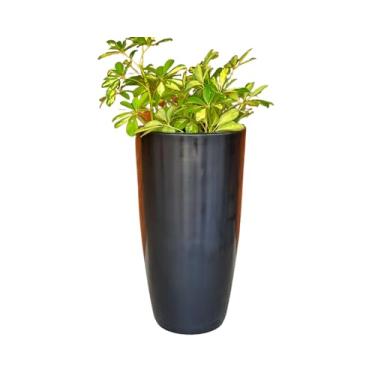 Imagem de Vaso Grande Polietileno Para Plantas Marmorizado Brilhante Vietnamita N3 (Preto)