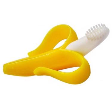 Imagem de Mordedor Massageador Gengiva Bebê Escova Banana Dentinhos - Bruartt