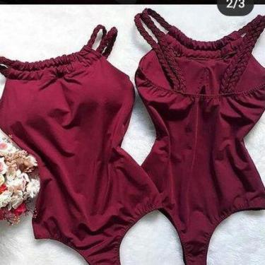 Imagem de Body alça trançada tecido suplex feminino com bojo - Filó Modas, g, Pr