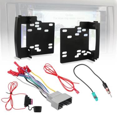 Imagem de RETEPIF Kit de painel de instalação de rádio duplo DIN com chicote de fios de rádio para Jeep Dodge Chrysler 2007-2016, painel de rádio de reposição, amplificador estéreo, faixa de acabamento, kit de