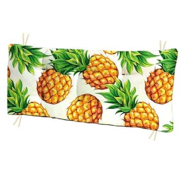 Imagem de Almofada Futon 110 cm x 35 cm para cadeira e banco estampada - Futon grande Moderna Apenas capa, sem enchimento(Abacaxi,110cm x 40cm)