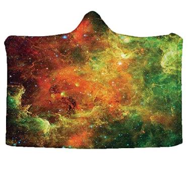 Imagem de Capa com capuz vestível no espaço sideral, objeto planetário cósmico de gás nebulosa norte-americana e pelicano no espaço sideral, cobertor vestível para sofá, bebê, crianças, homens, mulheres, L 152