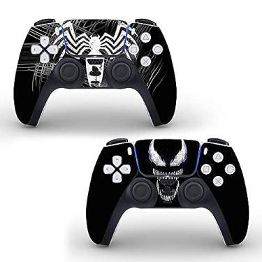 Imagem de Vanknight 2 Pack Controller Skin Decals Vinyl Stickers Compatible with PS5 Controller Remote Black Spider