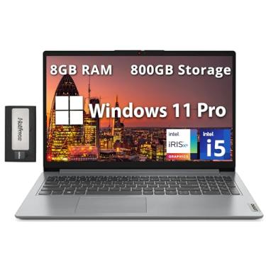 Imagem de Lenovo IdeaPad 1i 39.6 cm FHD Business Laptop, Intel i5-1235U, 8 GB de RAM, 800 GB de armazenamento (SSD de 512 GB + conjunto de estação de ancoragem de 288 GB), gráficos Intel Iris Xe, Num Pad
