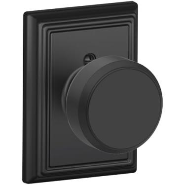 Imagem de SCHLAGE Maçaneta falsa F170-BWE-ADD Bowery da série F com decoração, preto fosco
