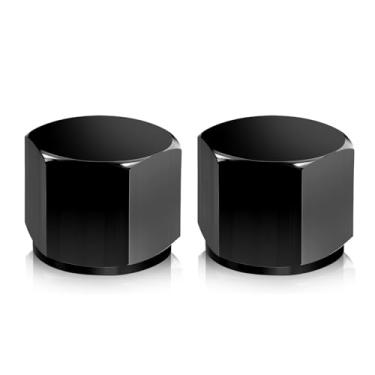 Imagem de 2 peças 8AN Cap Female Flare Cap com vedação interna O-Ring, liga de alumínio giratória fêmea tampa para bloqueio de mangueira de combustível, cabeça hexagonal universal acessórios de carro (8AN)