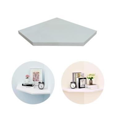 Imagem de Prateleira De Canto Quina Parede Mdf Decoração Organizadora Casa Sala Escritorio Quarto Branca