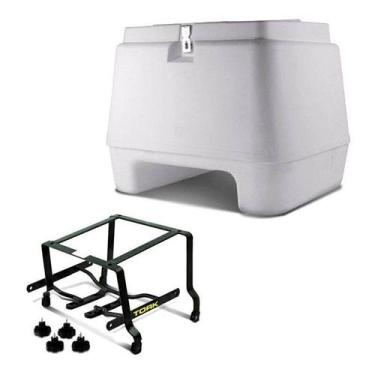 Imagem de Baú Bauleto Pro Tork 135 Litros Branco + Suporte Motos, BRANCO, XRE 19