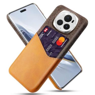 Imagem de Capa para Honor Magic6 PRO,Anti-deslizamento,Proteção contra quedas de 360°,Resistência à impressão digital,Tela e caso de couro PU com 1 slot de cartão atrás-Brown