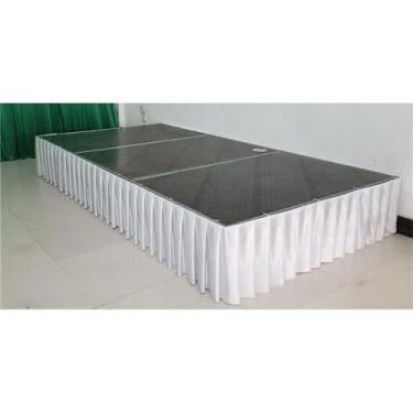 Imagem de Saia de mesa plissada branca, cortinas para cenário de casamento, toalhas de mesa, cobertura de mesa, palco de casamento para festa de evento, branco, A30cm x C300cm
