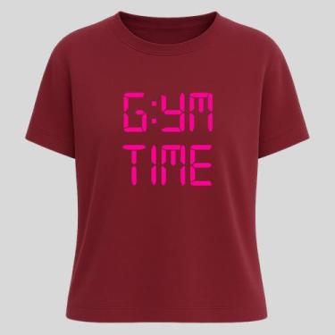 Imagem de Camiseta Algodão Unissex Estampada Gym Time T-shirt Gola Redonda Blusa
