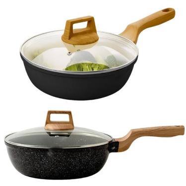 Imagem de Panela Frigideira Cerâmica Antiaderente Grande 28cm Fogão De Indução E