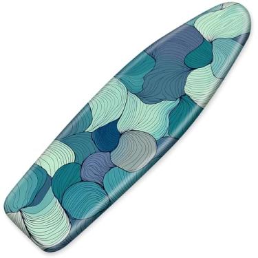 Imagem de BVBOX Capa de tábua de passar roupa, capas de tábua de ferro de tamanho padrão com bordas elásticas ajustáveis resistentes e fixador e fixador, capas de tábua de passar a ferro à prova de calor para