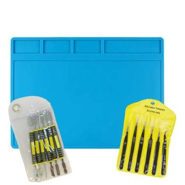 Imagem de Tapete Antiestatica 20x28cm Ventosa Pro Pinças + Espátulas - Pengi