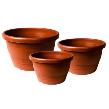 Imagem de Kit de Vasos Plásticos Cuias Modelo 18+23+30 Veneza Colorido Para Jardim Vertical, Decoração Jardim Suspenso Jardinagem (Cerâmica, Com hastes)