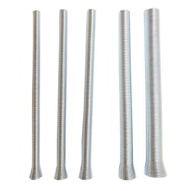 Imagem de Conjunto de dobrador de tubo de mola de 5 peças, 5 tamanhos (1/10.2 cm, 5/40.6 cm, 3/20.3 cm, 1/5.1 cm, 5/20.3 cm), 21.0 cm de comprimento, kit de dobradores de tubos de aço de parede fina para tubos