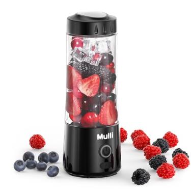 Imagem de Mulli Liquidificador portátil, misturador pessoal recarregável por USB para smoothie e shake, mini liquidificador com seis lâminas para comida de bebê, viagem, academia (atualização)